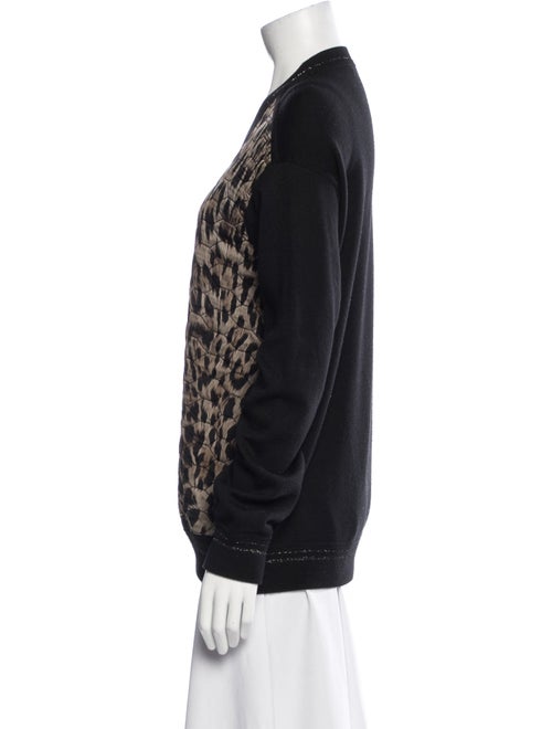 Roberto Cavalli Virgin Wool Animal Print Sweatshirt