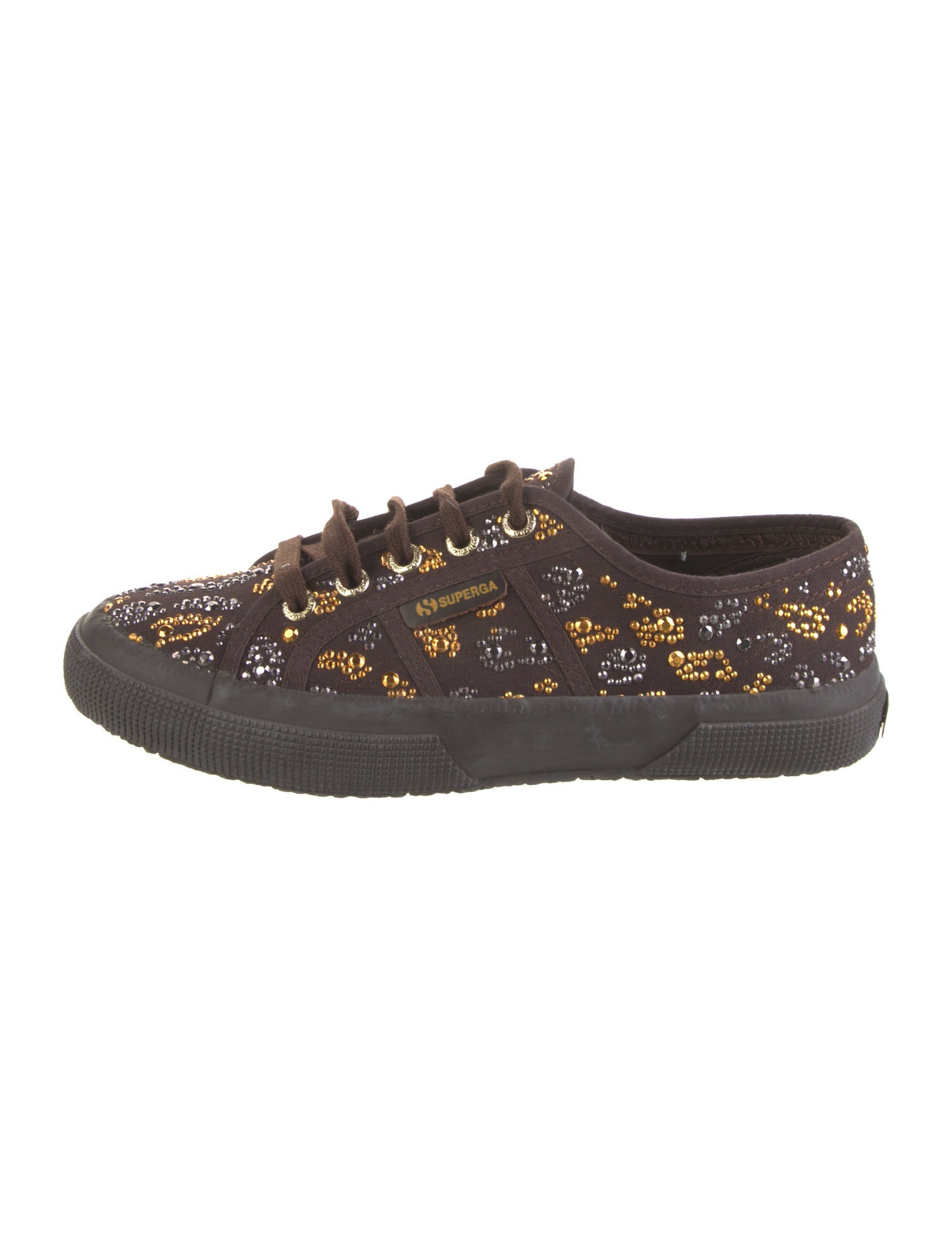 Roberto Cavalli Canvas Crystal Embellishments Sneakers