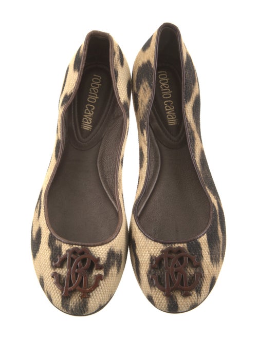 Roberto Cavalli Tweed Animal Print Ballet Flats
