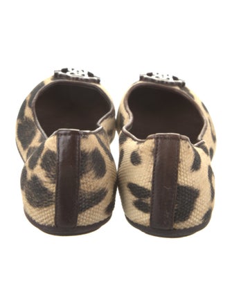 Roberto Cavalli Tweed Animal Print Ballet Flats