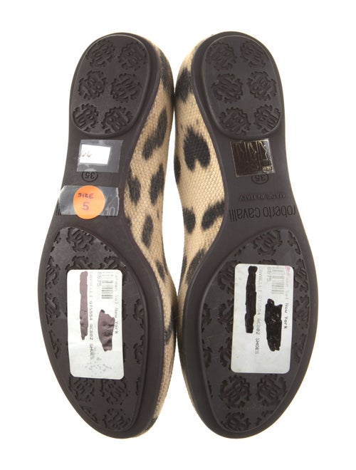 Roberto Cavalli Tweed Animal Print Ballet Flats