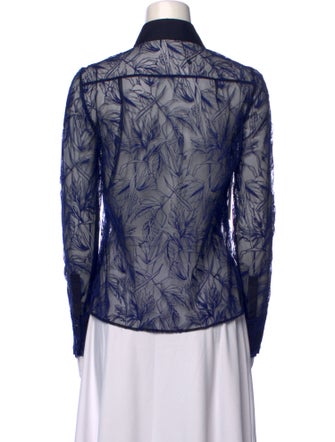 Roberto Cavalli Lace Pattern Long Sleeve Button-Up Top
