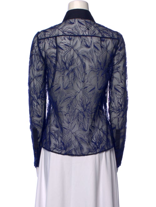 Roberto Cavalli Lace Pattern Long Sleeve Button-Up Top