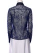Roberto Cavalli Lace Pattern Long Sleeve Button-Up Top
