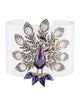 Roberto Cavalli Crystal ,Resin and Plexiglass Peacock Cuff Bracelet