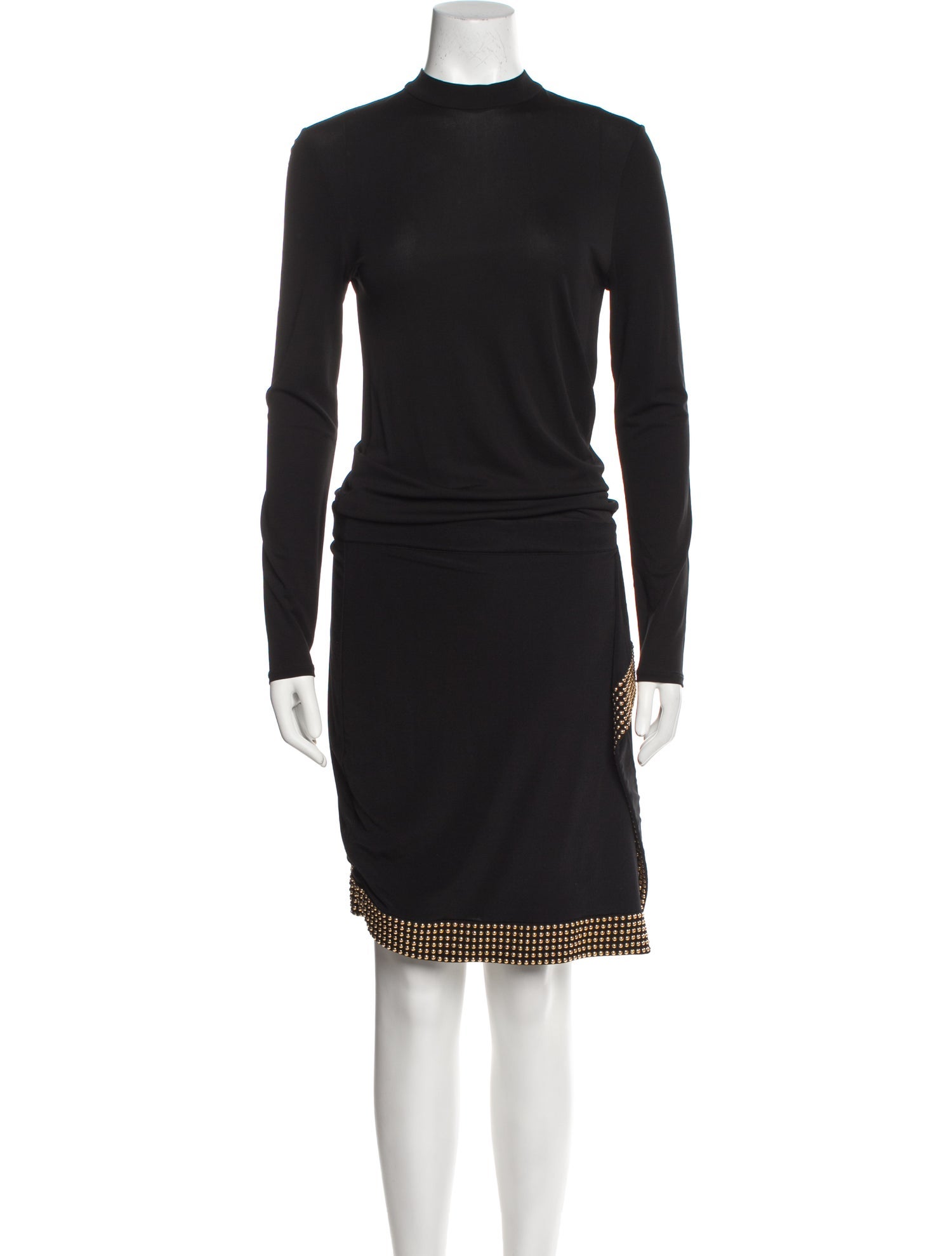 Roberto Cavalli Mock Neck Midi Length Dress
