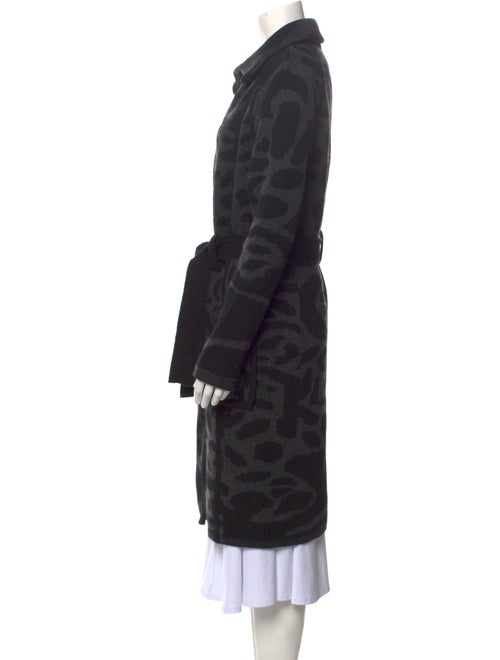 Roberto Cavalli Wool Printed Faux Fur Coat