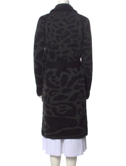 Roberto Cavalli Wool Printed Faux Fur Coat