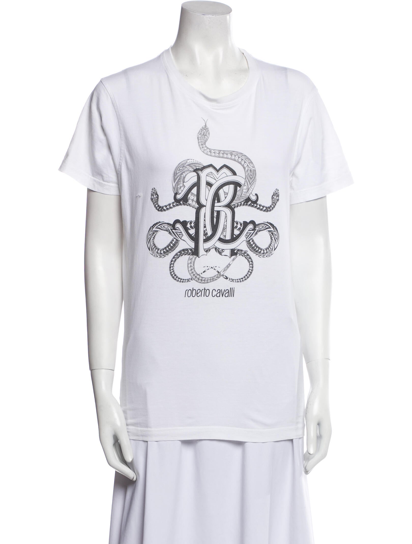 Roberto Cavalli Graphic Print Crew Neck T-Shirt