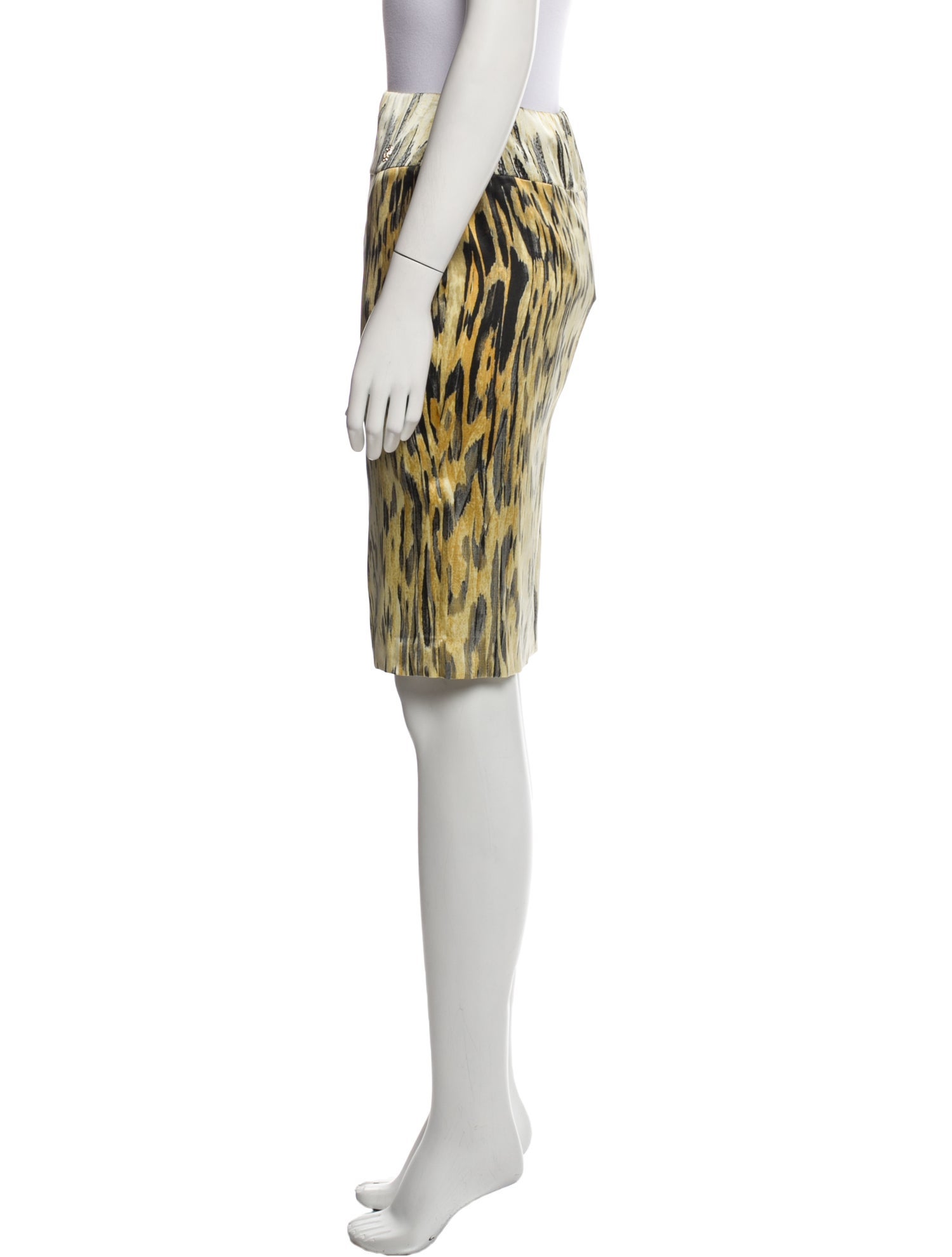 Roberto Cavalli Silk Knee-Length Skirt w/ Tags