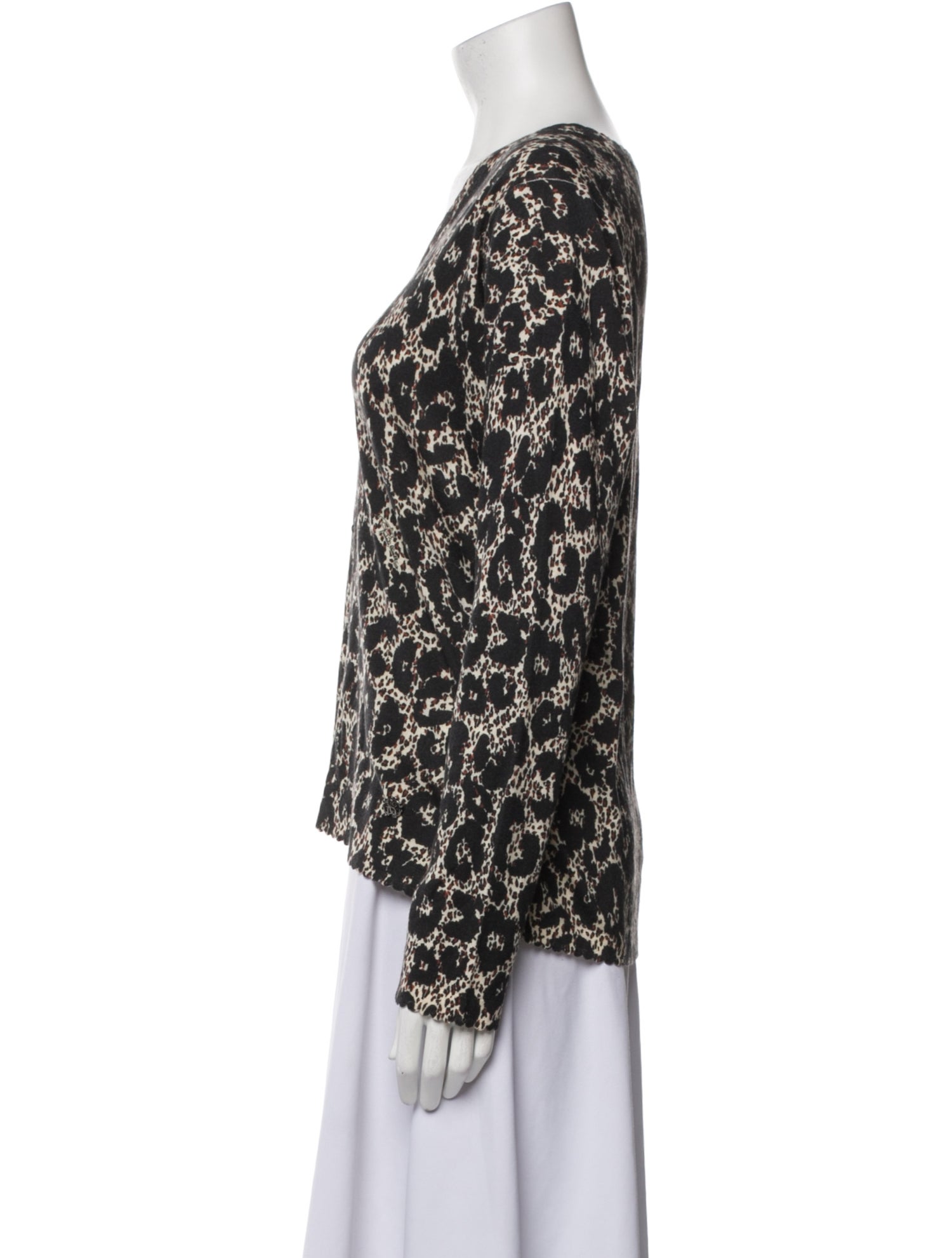 Roberto Cavalli Wool Animal Print Blouse