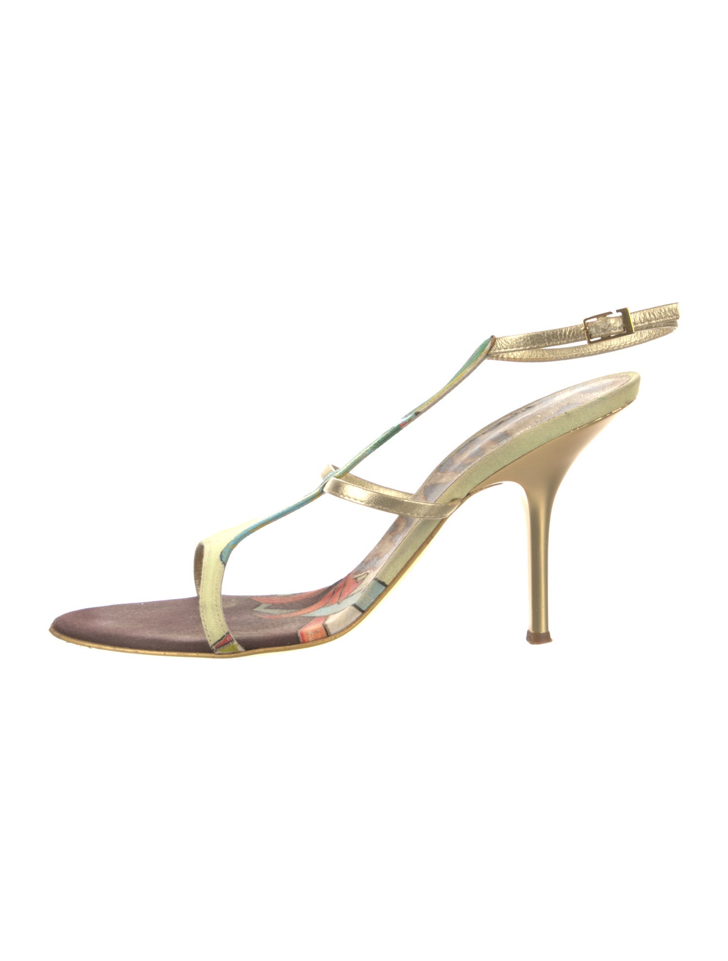 Roberto Cavalli Printed Slingback Sandals