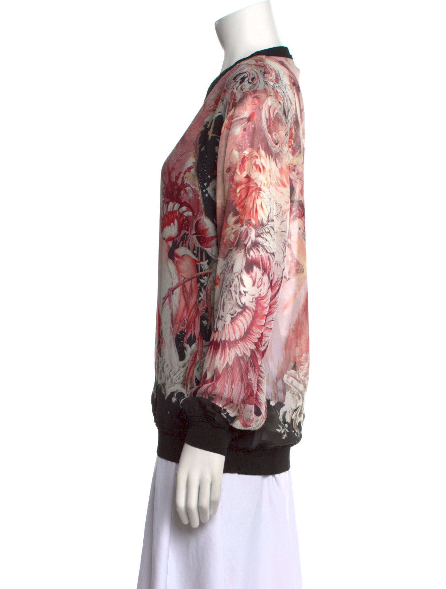 Roberto Cavalli Silk Floral Print Sweatshirt
