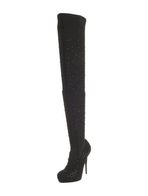 Roberto Cavalli Neoprene Crystal Embellishments Boots