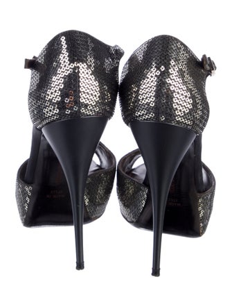 Roberto Cavalli Sequins Sequin Embellishments T-Strap Sandals