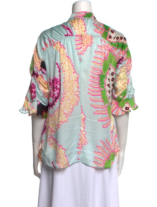 Roberto Cavalli Silk Printed Button-Up Top