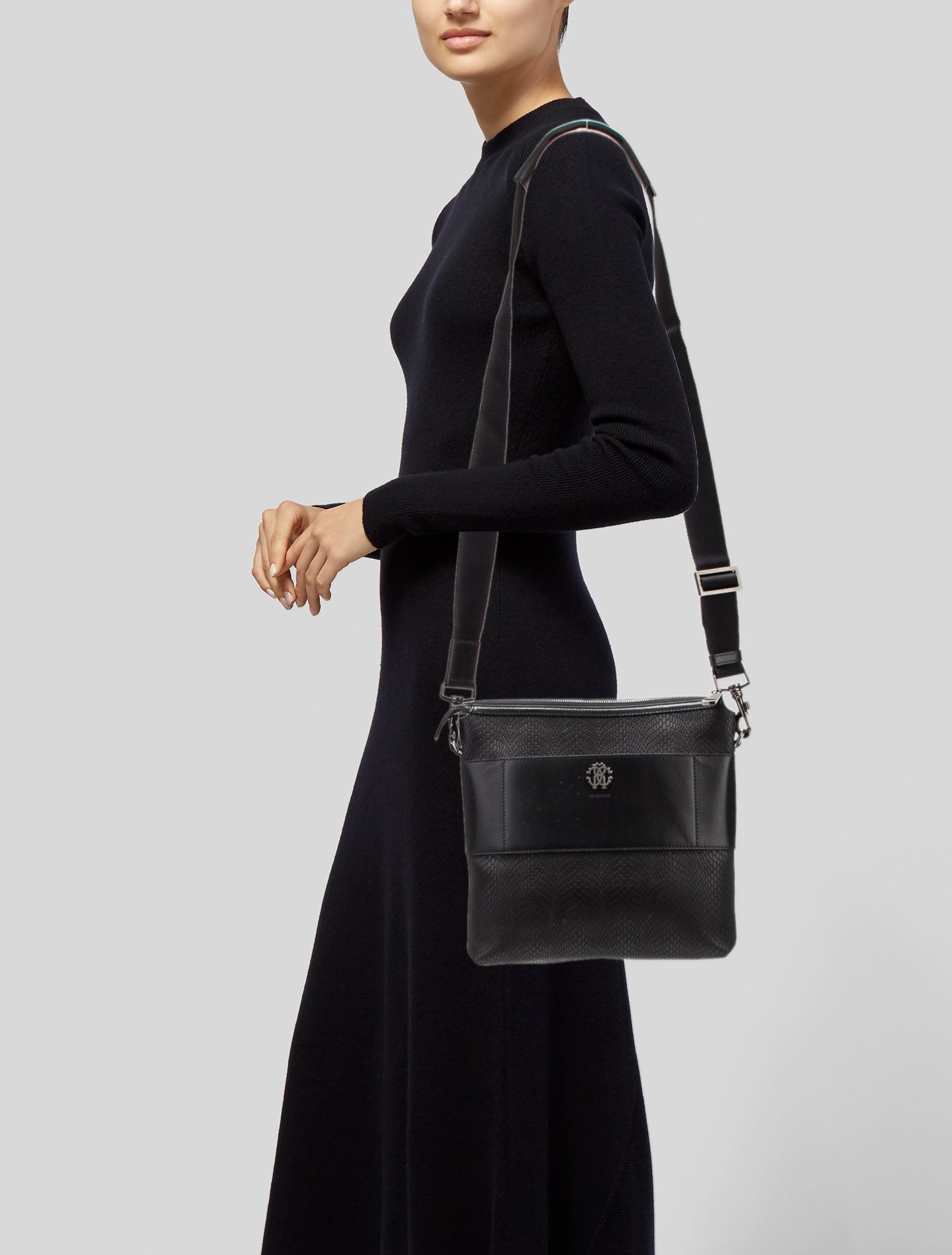 Roberto Cavalli Leather Messenger Bag