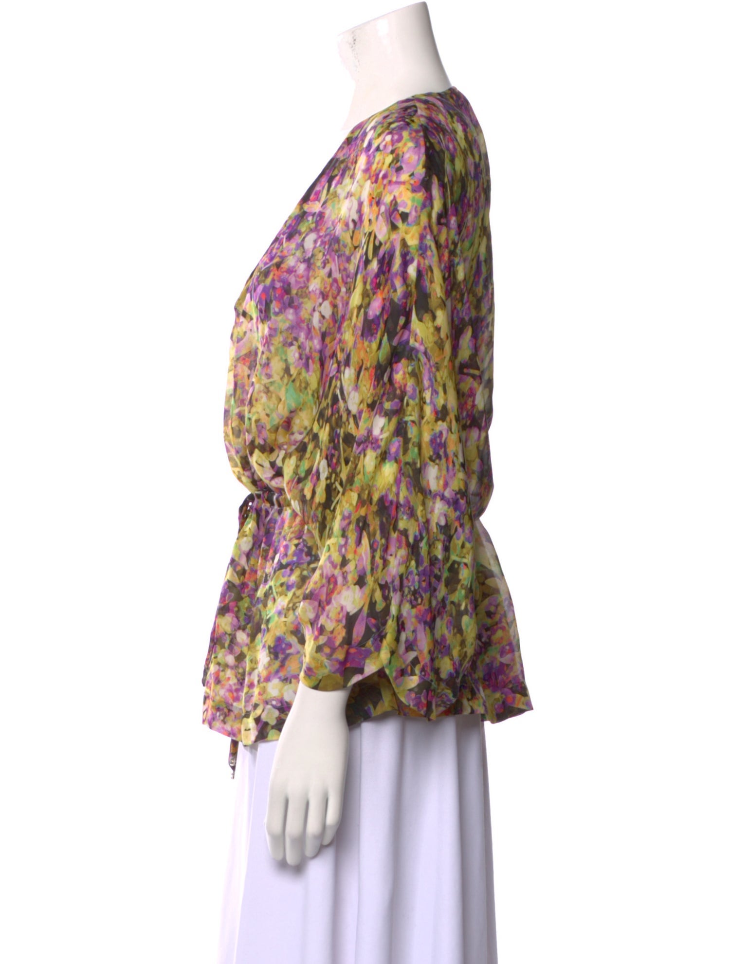 Roberto Cavalli Silk Floral Print Blouse