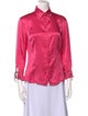 Roberto Cavalli Silk Three-Quarter Sleeve Button-Up Top