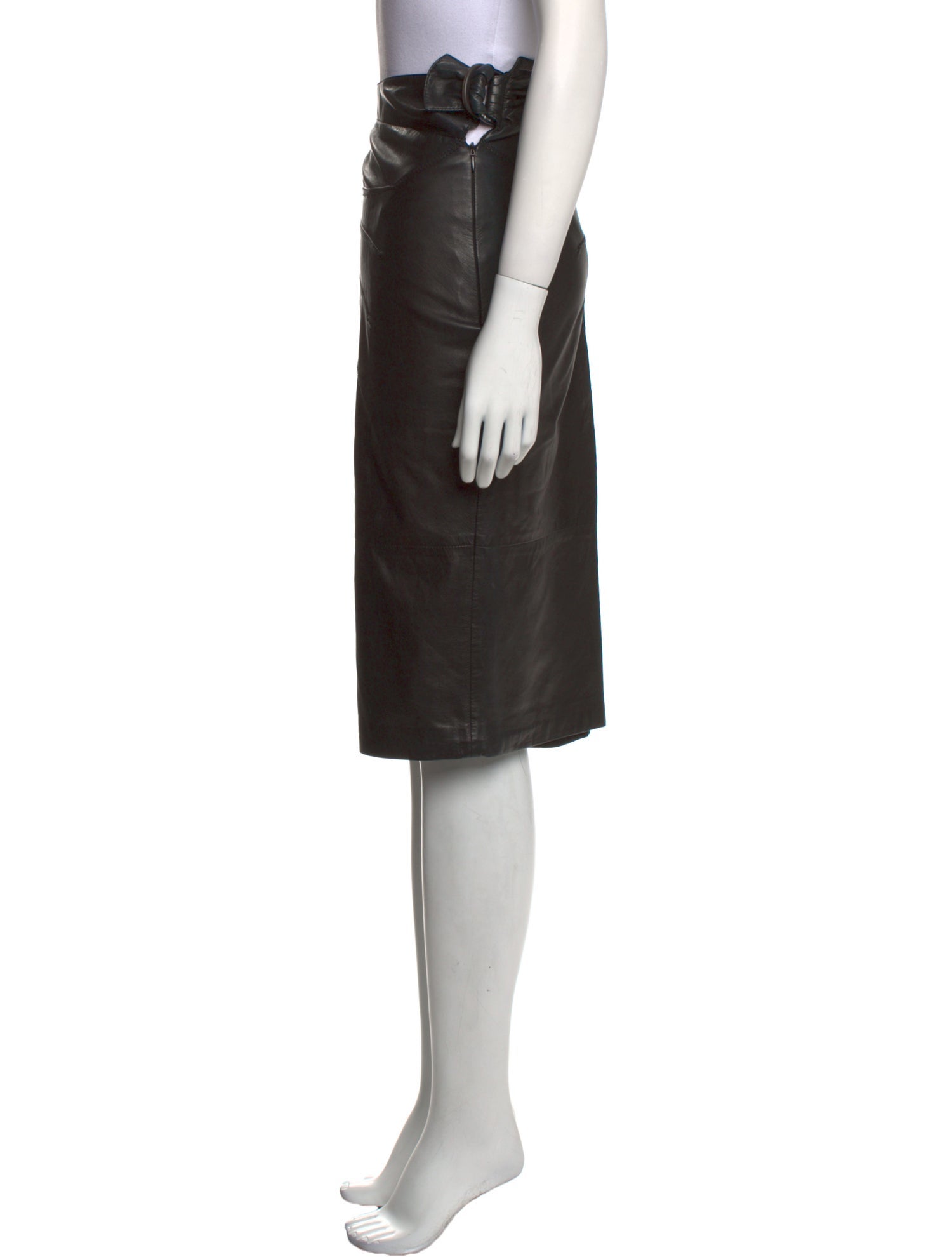 Roberto Cavalli Leather Knee-Length Skirt