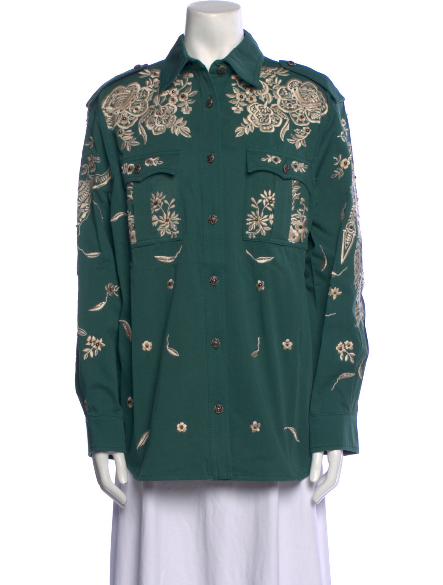 Roberto Cavalli 2017 Printed Button-Up Top w/ Tags