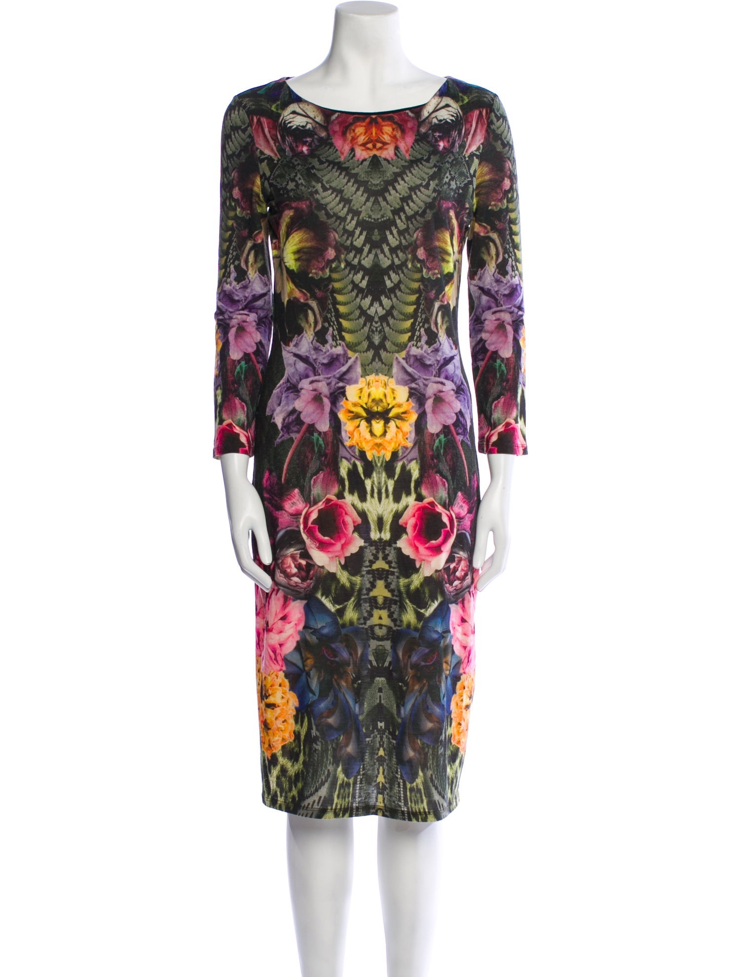 Roberto Cavalli Wool Midi Length Dress