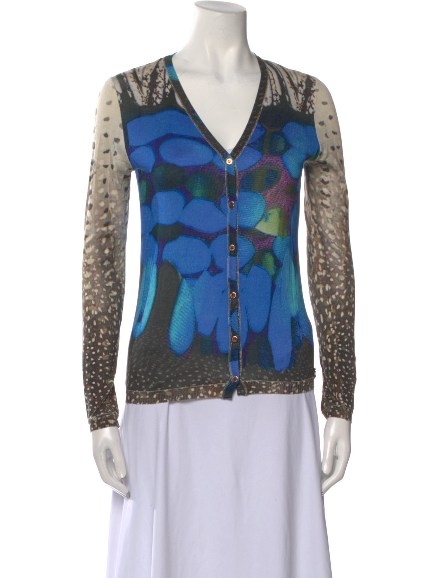 Roberto Cavalli Silk Printed Sweater