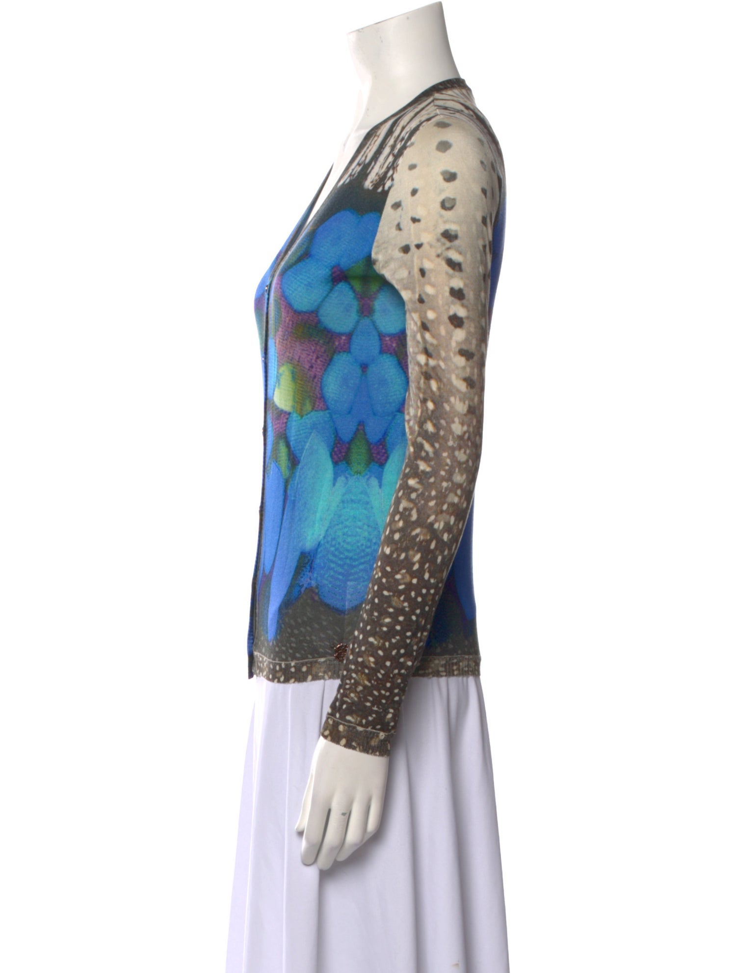 Roberto Cavalli Silk Printed Sweater