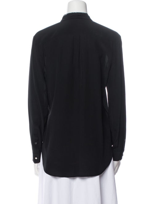 Roberto Cavalli Silk Crew Neck Button-Up Top