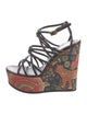 Roberto Cavalli Leather Floral Print Espadrilles