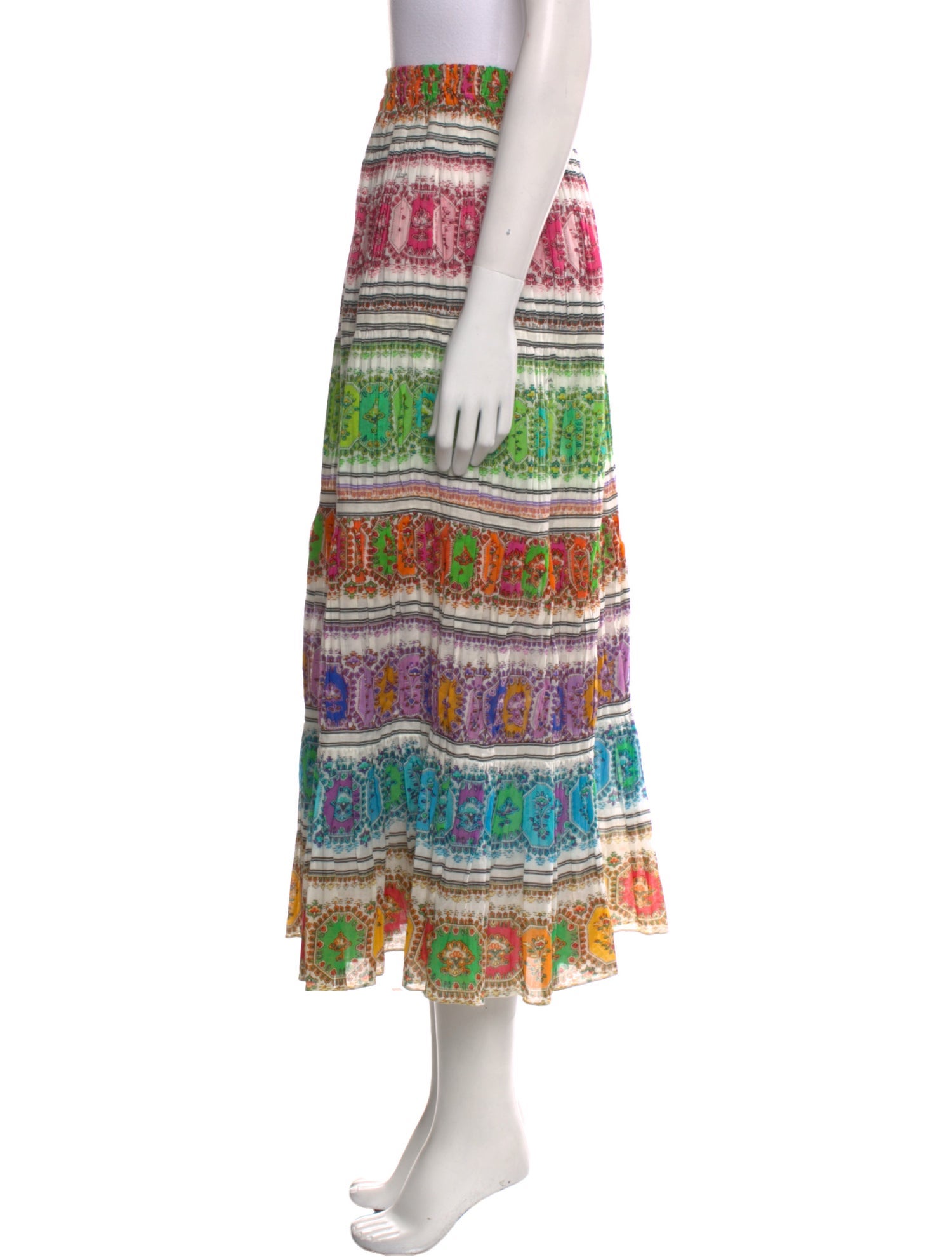 Roberto Cavalli Striped Midi Length Skirt