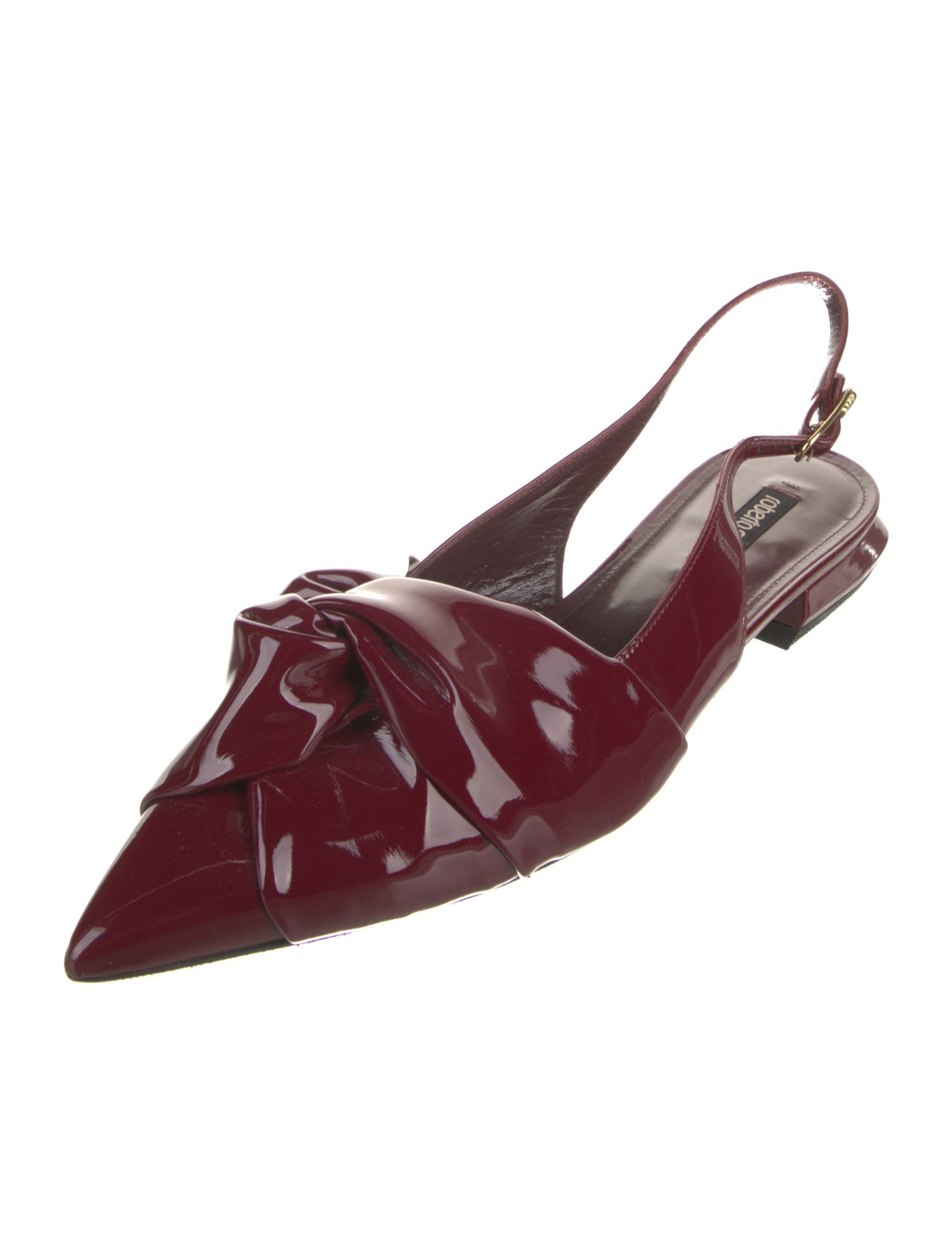 Roberto Cavalli Patent Leather Slingback Flats