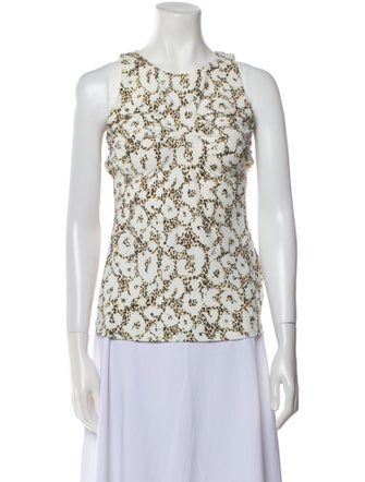 Roberto Cavalli Floral Print Crew Neck Top