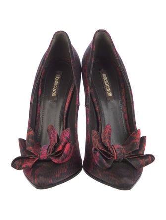 Roberto Cavalli Satin Printed Pumps