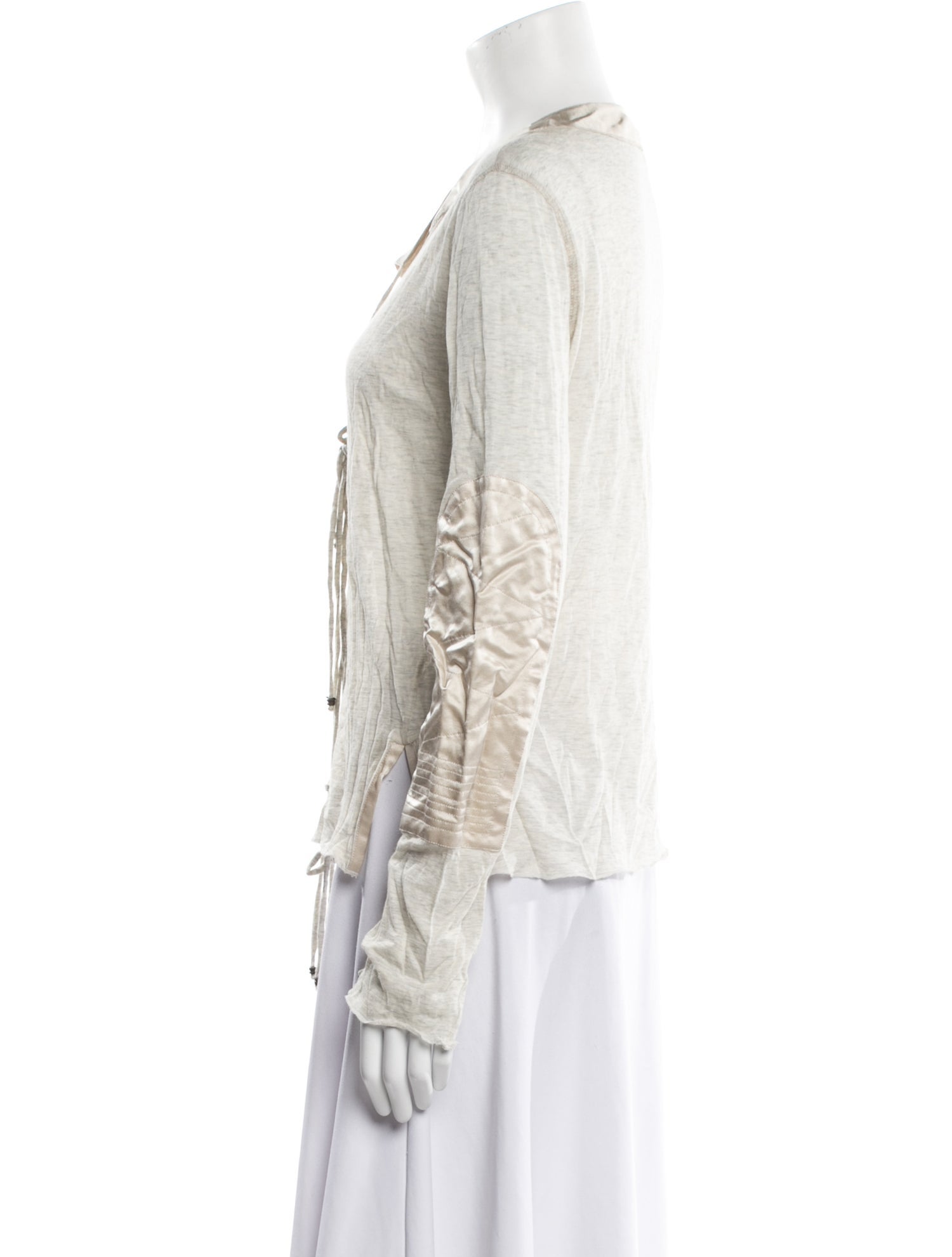 Roberto Cavalli V-Neck Long Sleeve Button-Up Top