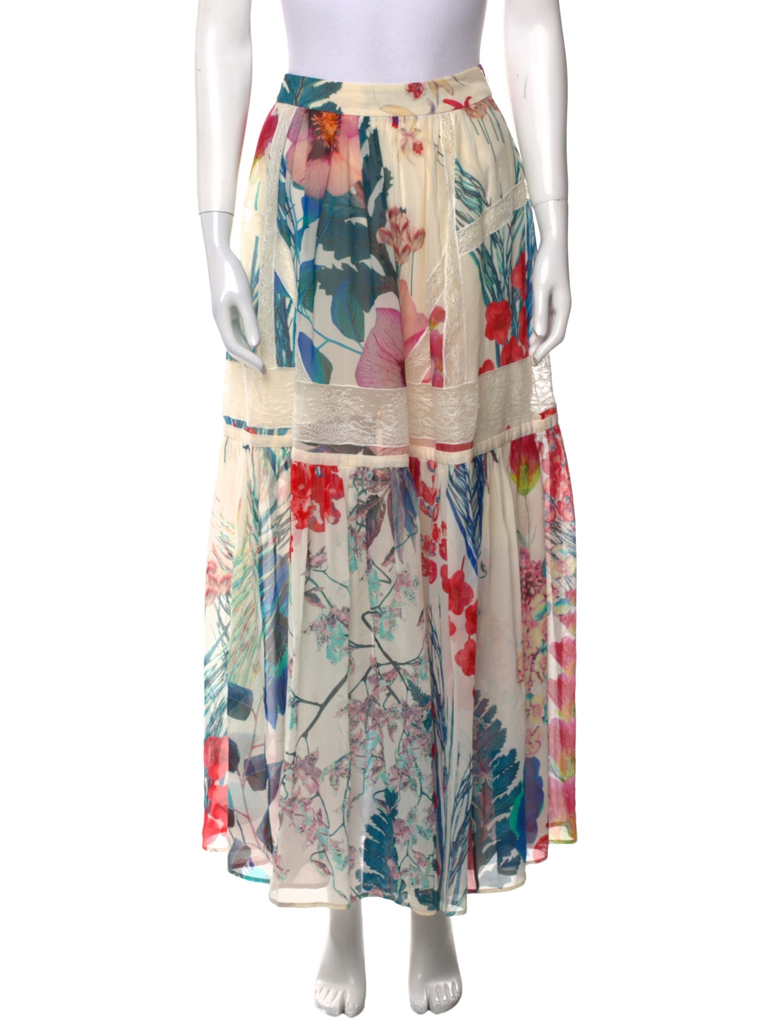 Roberto Cavalli Silk Midi Length Skirt