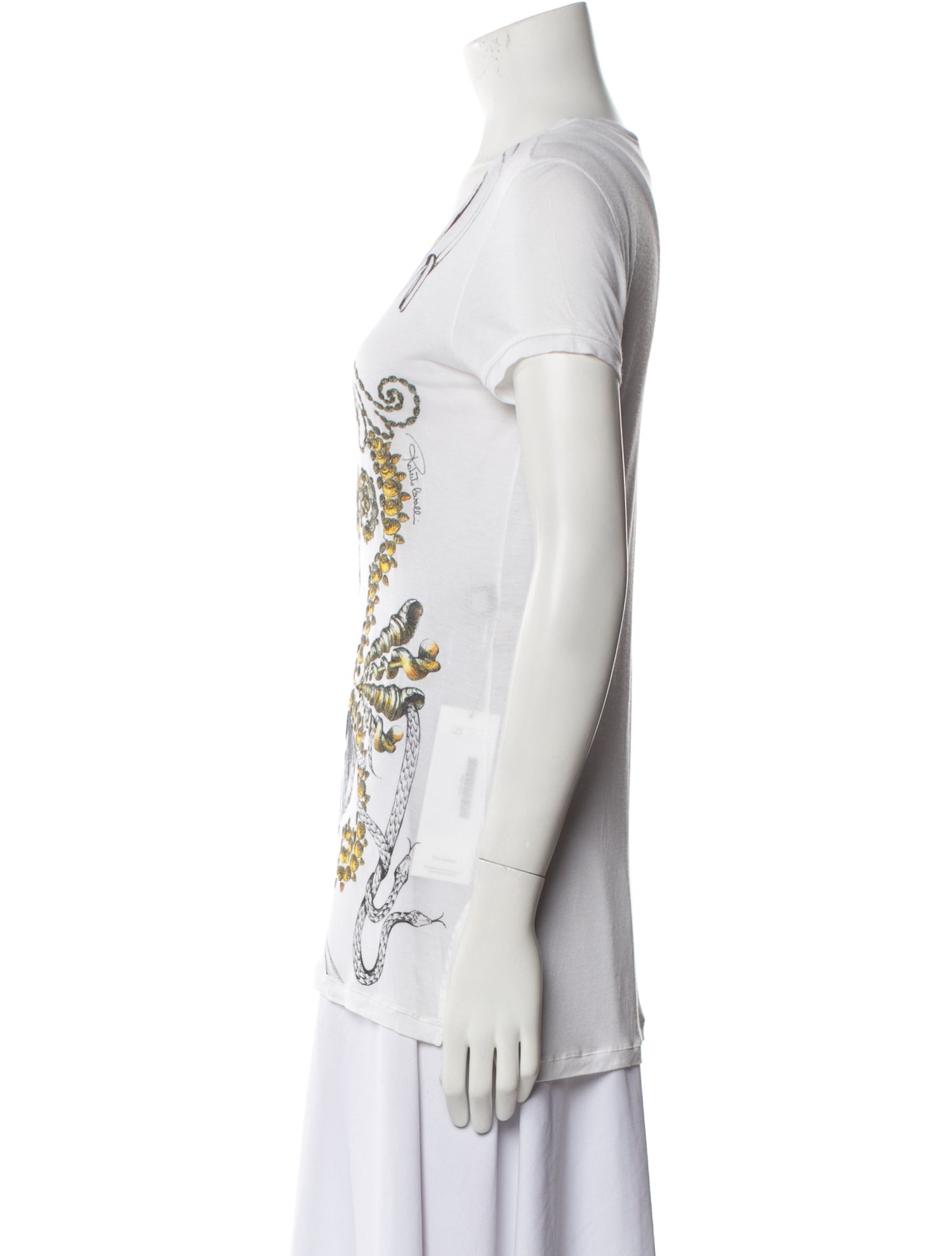 Roberto Cavalli Graphic Print Scoop Neck T-Shirt