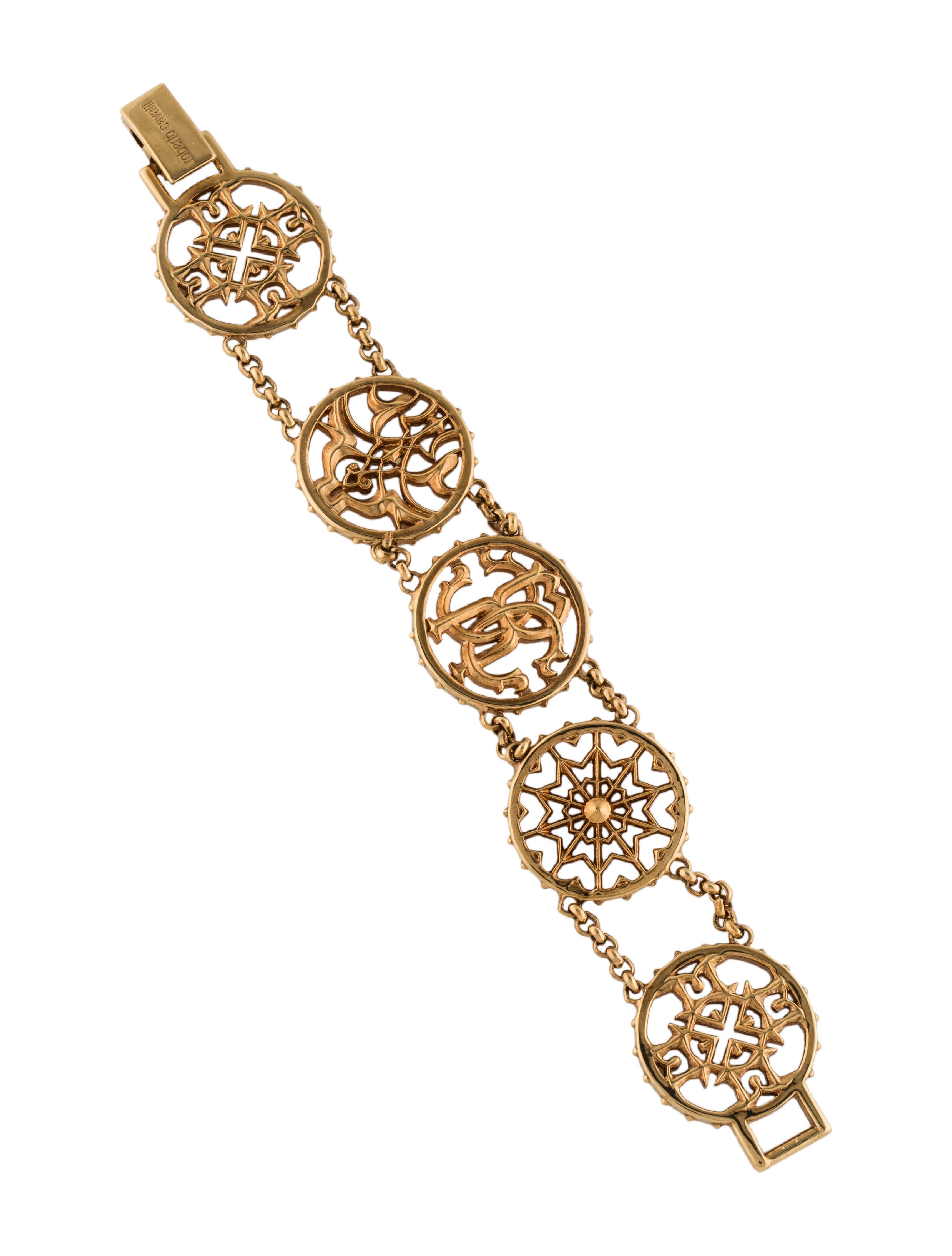 Roberto Cavalli Logo Link Bracelet