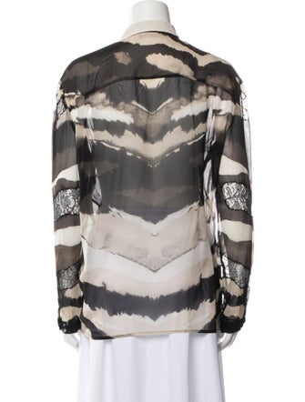 Roberto Cavalli Silk Printed Button-Up Top