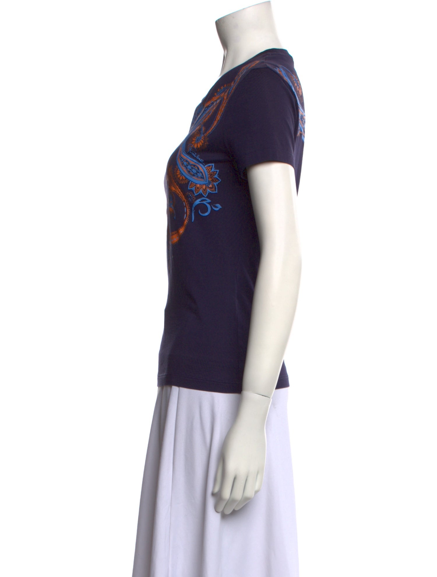 Roberto Cavalli Paisley Print Crew Neck T-Shirt
