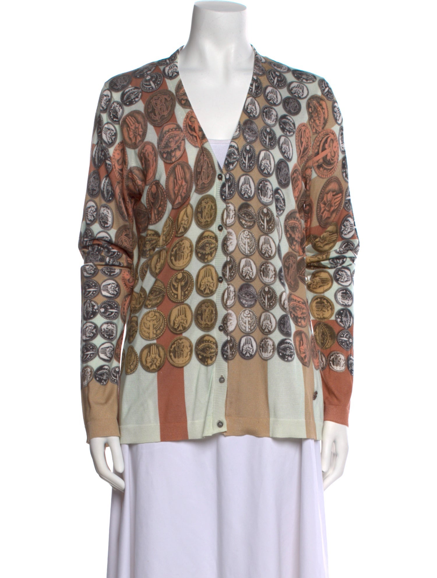 Roberto Cavalli Silk Printed Sweater