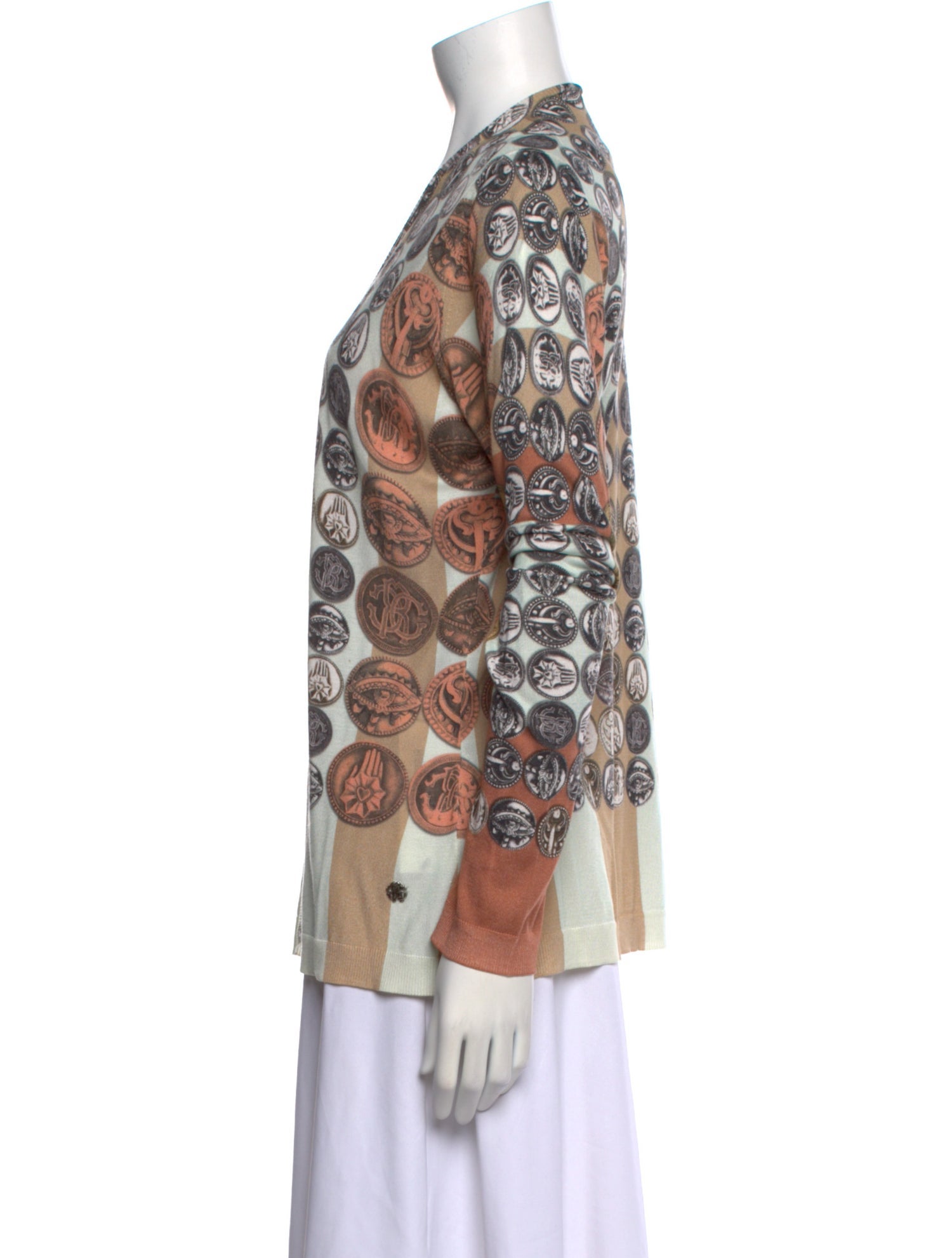 Roberto Cavalli Silk Printed Sweater