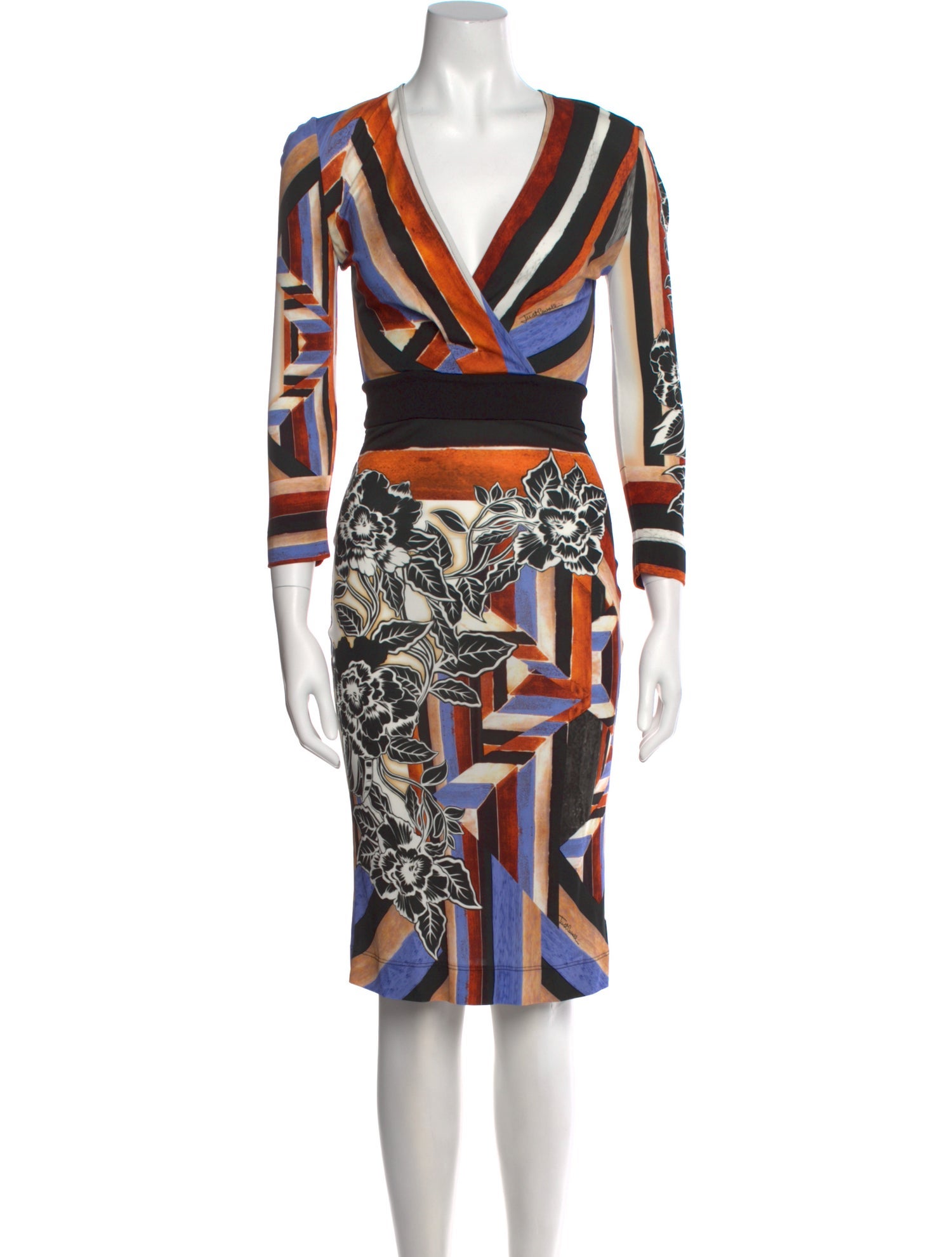 Roberto Cavalli Printed Knee-Length Dress