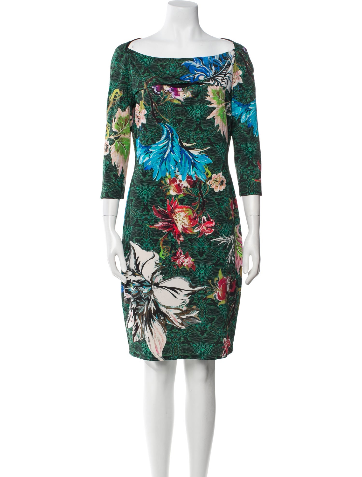 Roberto Cavalli Floral Print Knee-Length Dress