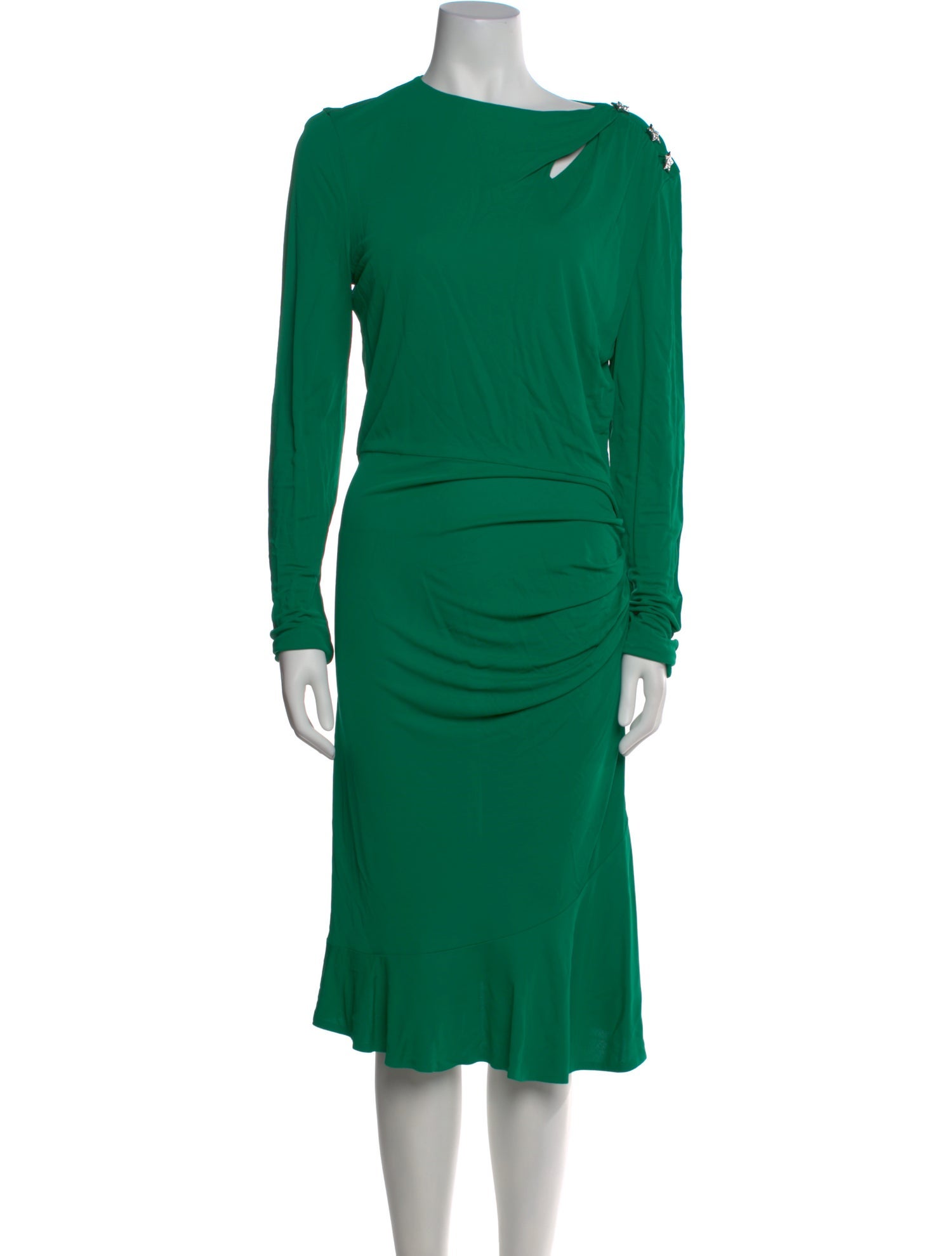 Roberto Cavalli Cowl Neck Midi Length Dress
