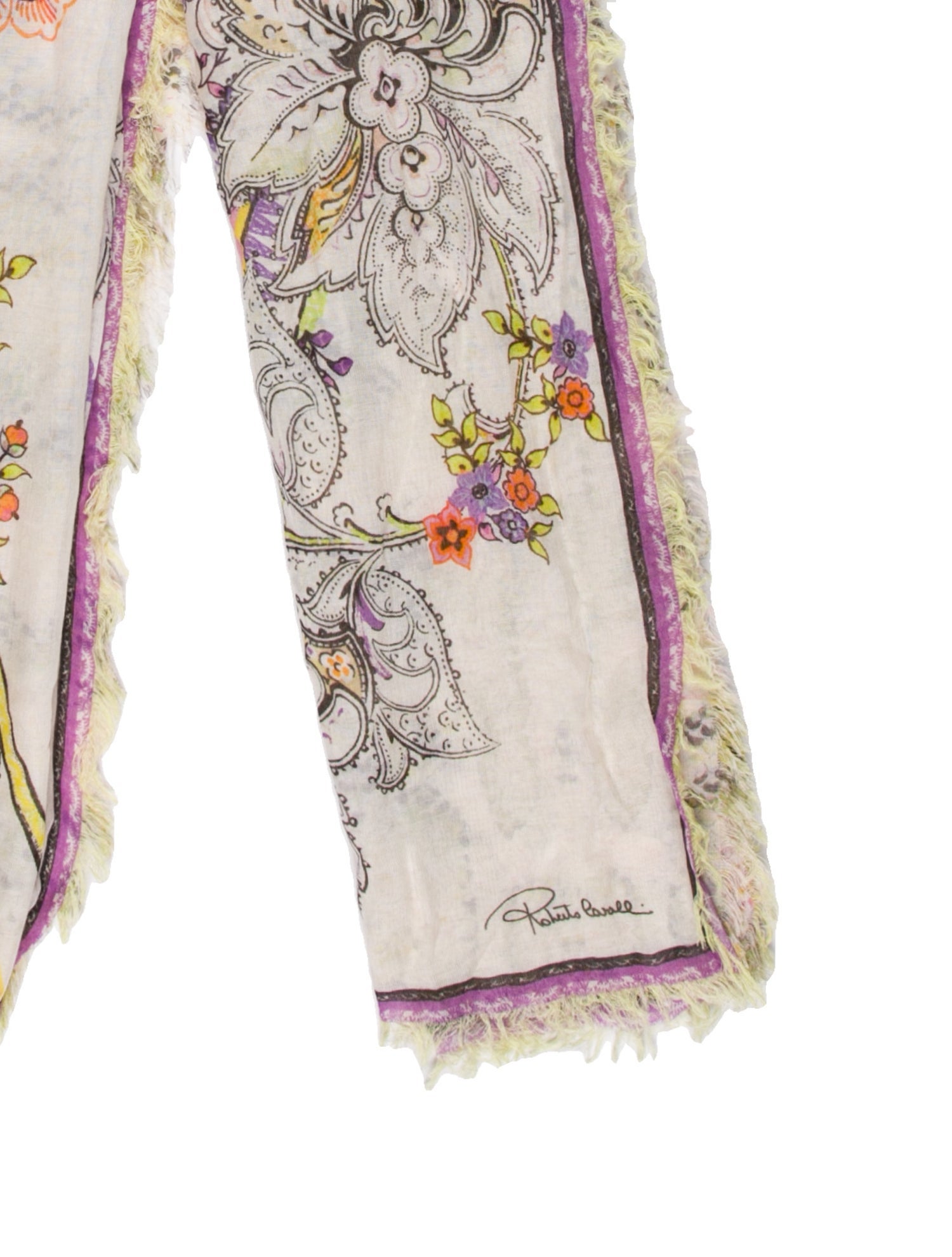 Roberto Cavalli Wool Paisley Print Scarf