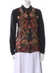 Roberto Cavalli Silk Floral Print Button-Up Top
