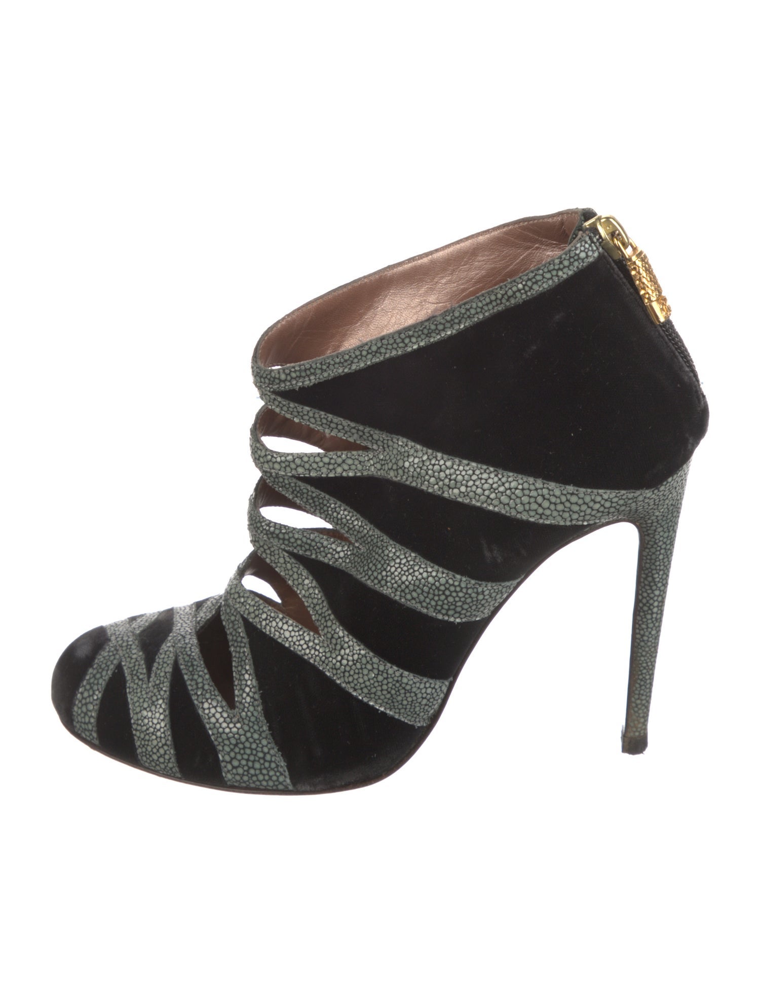 Roberto Cavalli Velvet Animal Print Pumps