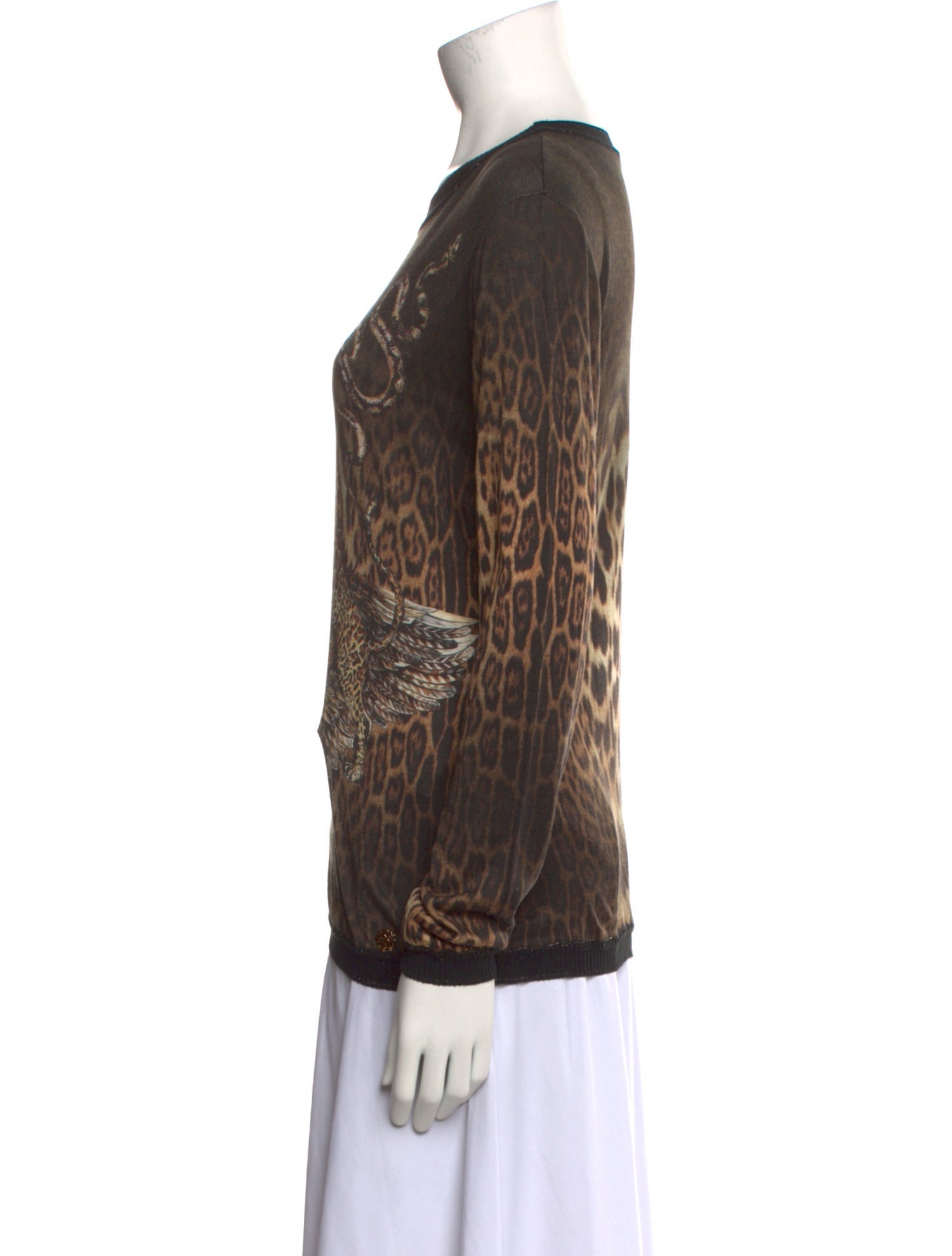 Roberto Cavalli Silk Animal Print Sweatshirt