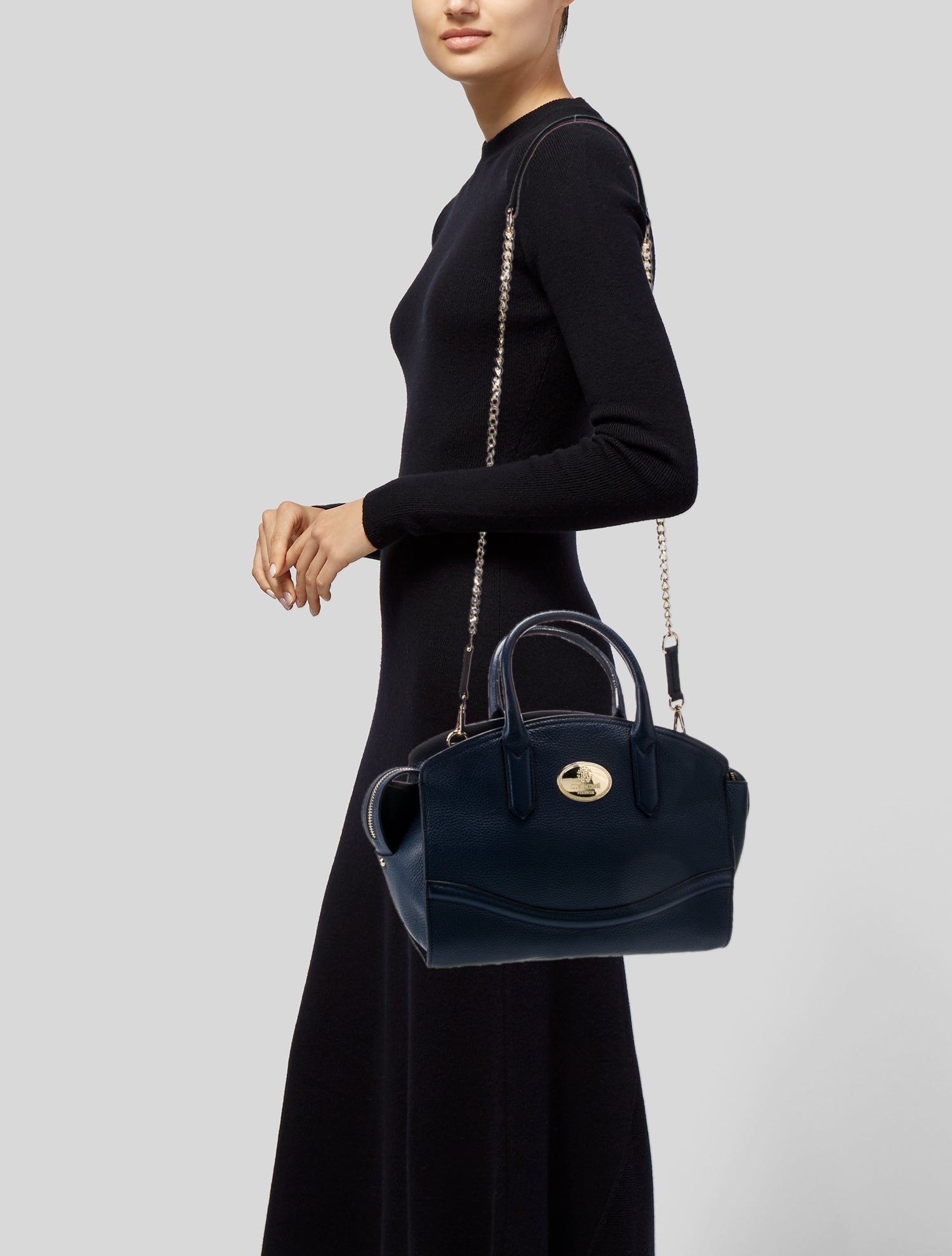 Roberto Cavalli Leather Top Handle Bag